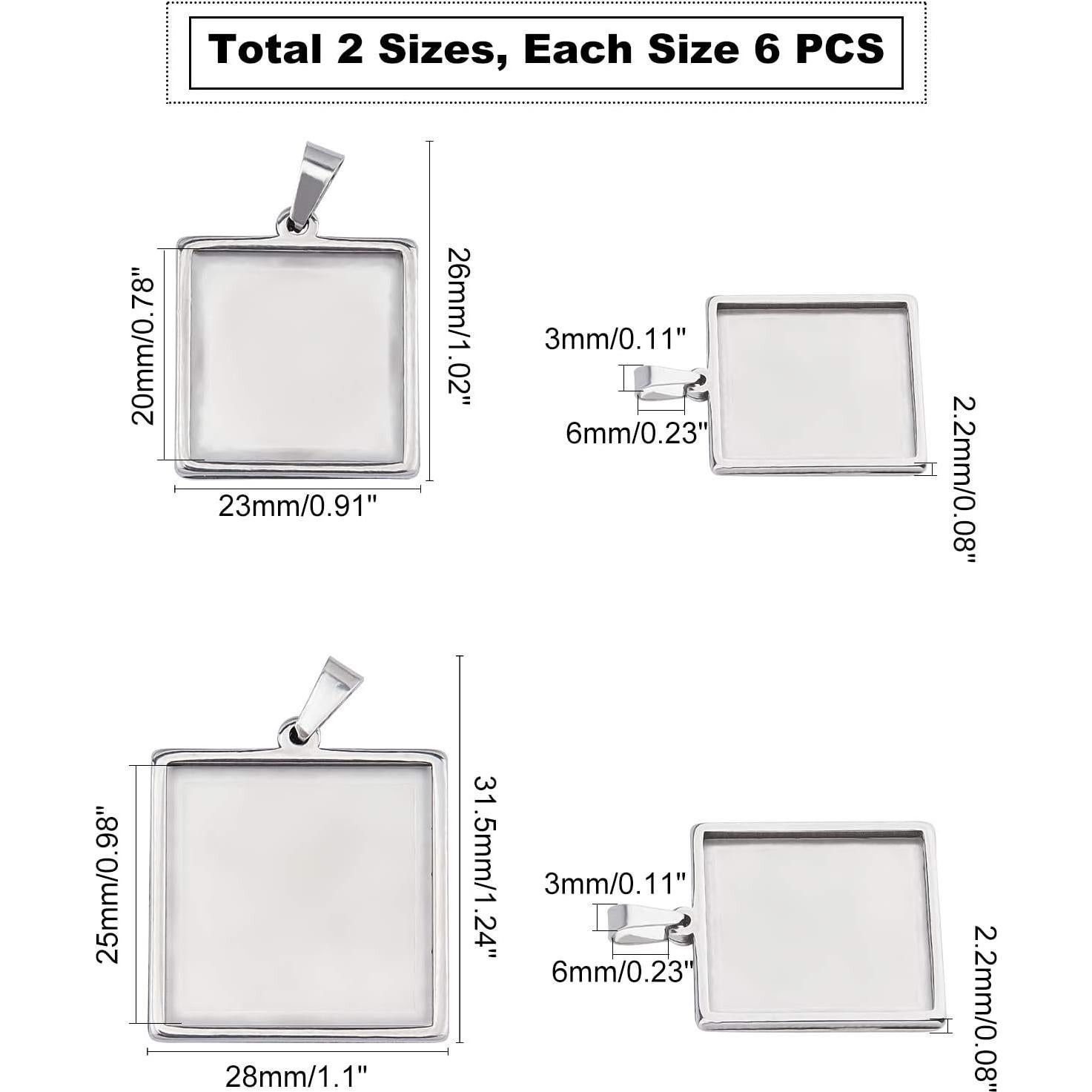 Bandejas Bezel Cuadradas 20x20mm y 25x25mm UNICRAFTALE