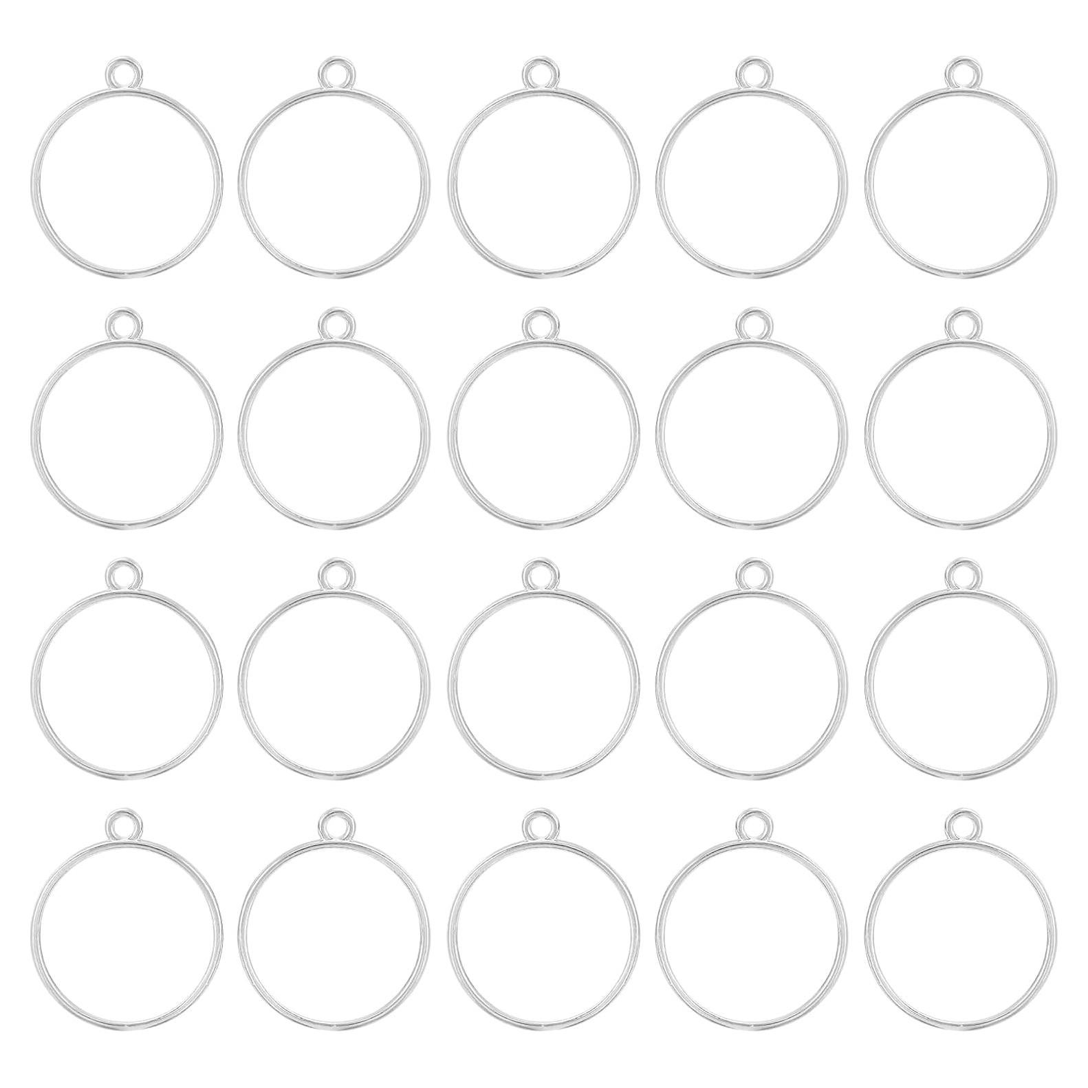 Colgantes de Respaldo Abierto uxcell - 30 Piezas Plata 33x28mm