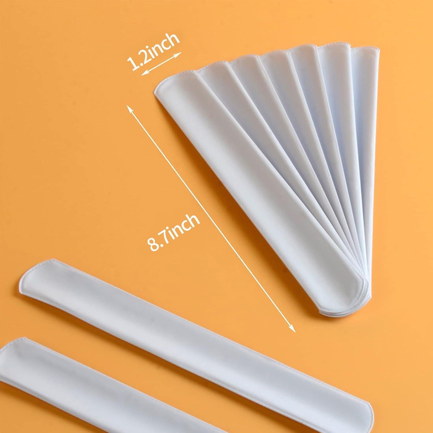 Paquete de 42 Pulseras de Golpe Blancas HappyHapi 22x3cm DIY