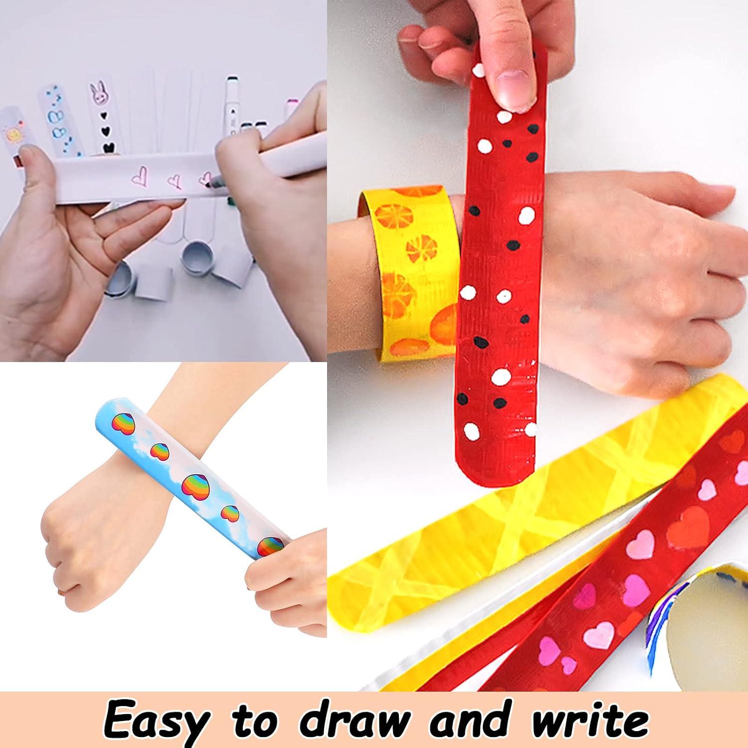 Paquete de 42 Pulseras de Golpe Blancas HappyHapi 22x3cm DIY