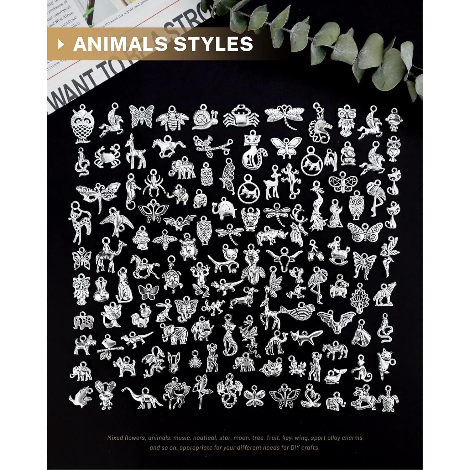 300 Encantos de Aleación de Plata Tibetana JIALEEY para DIY