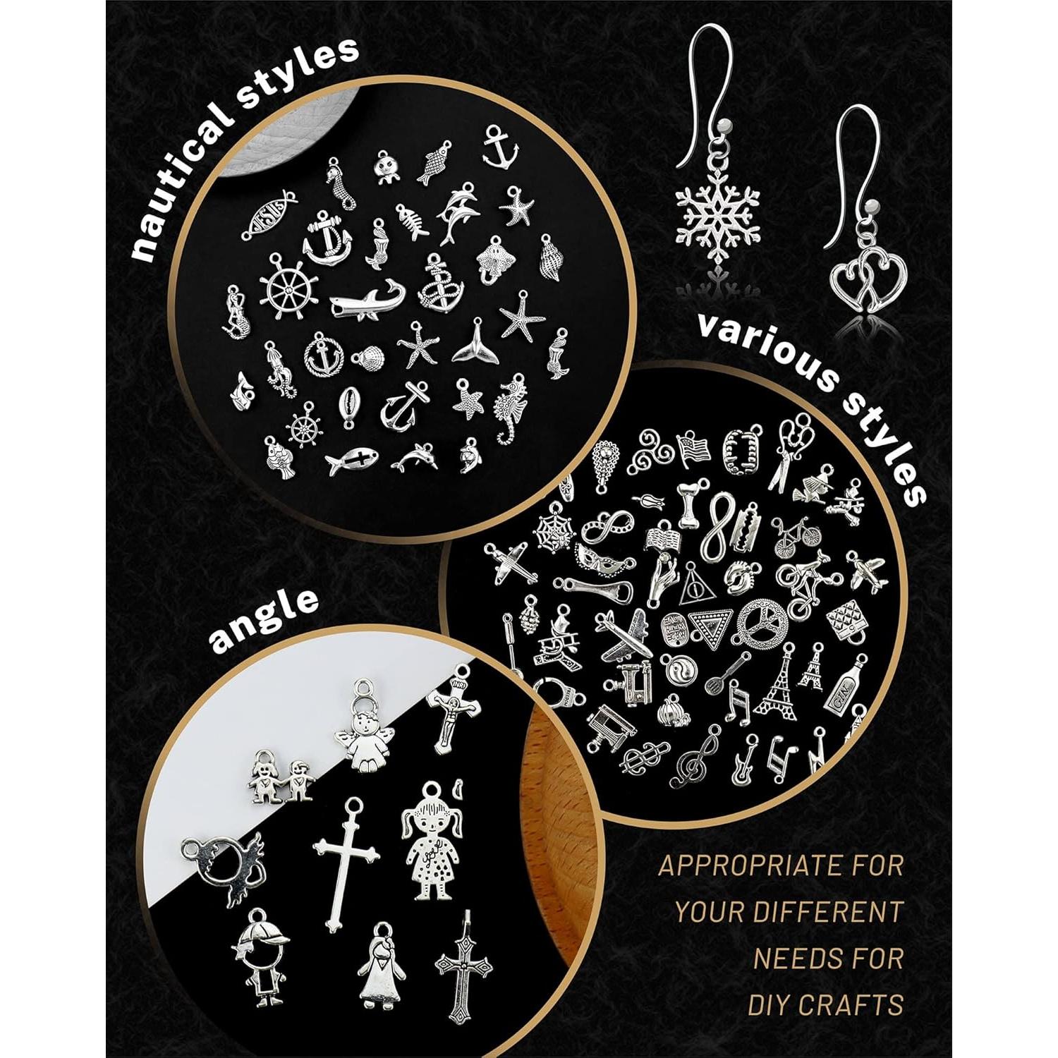 300 Encantos de Aleación de Plata Tibetana JIALEEY para DIY