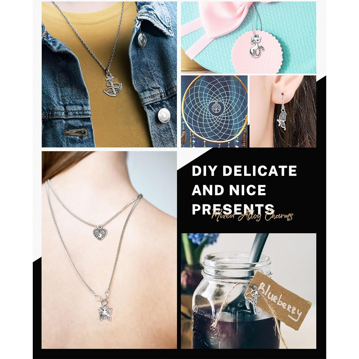 300 Encantos de Aleación de Plata Tibetana JIALEEY para DIY