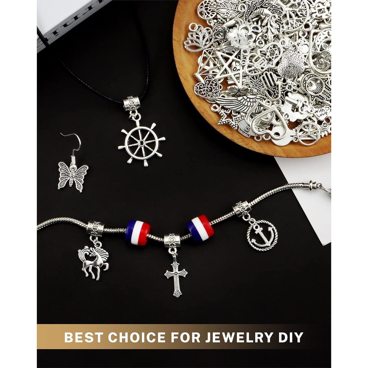 300 Encantos de Aleación de Plata Tibetana JIALEEY para DIY