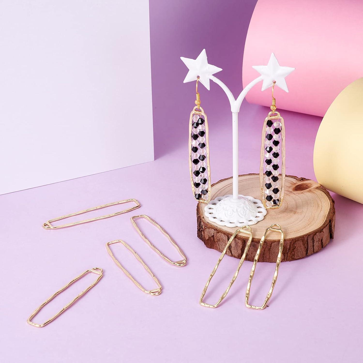 10 Encantos Rectangulares Huecos PandaHall para Joyería DIY