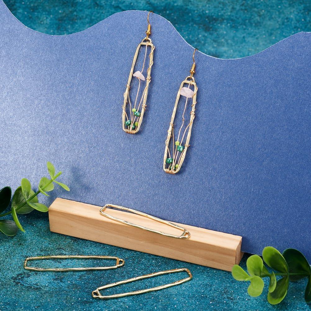 10 Encantos Rectangulares Huecos PandaHall para Joyería DIY