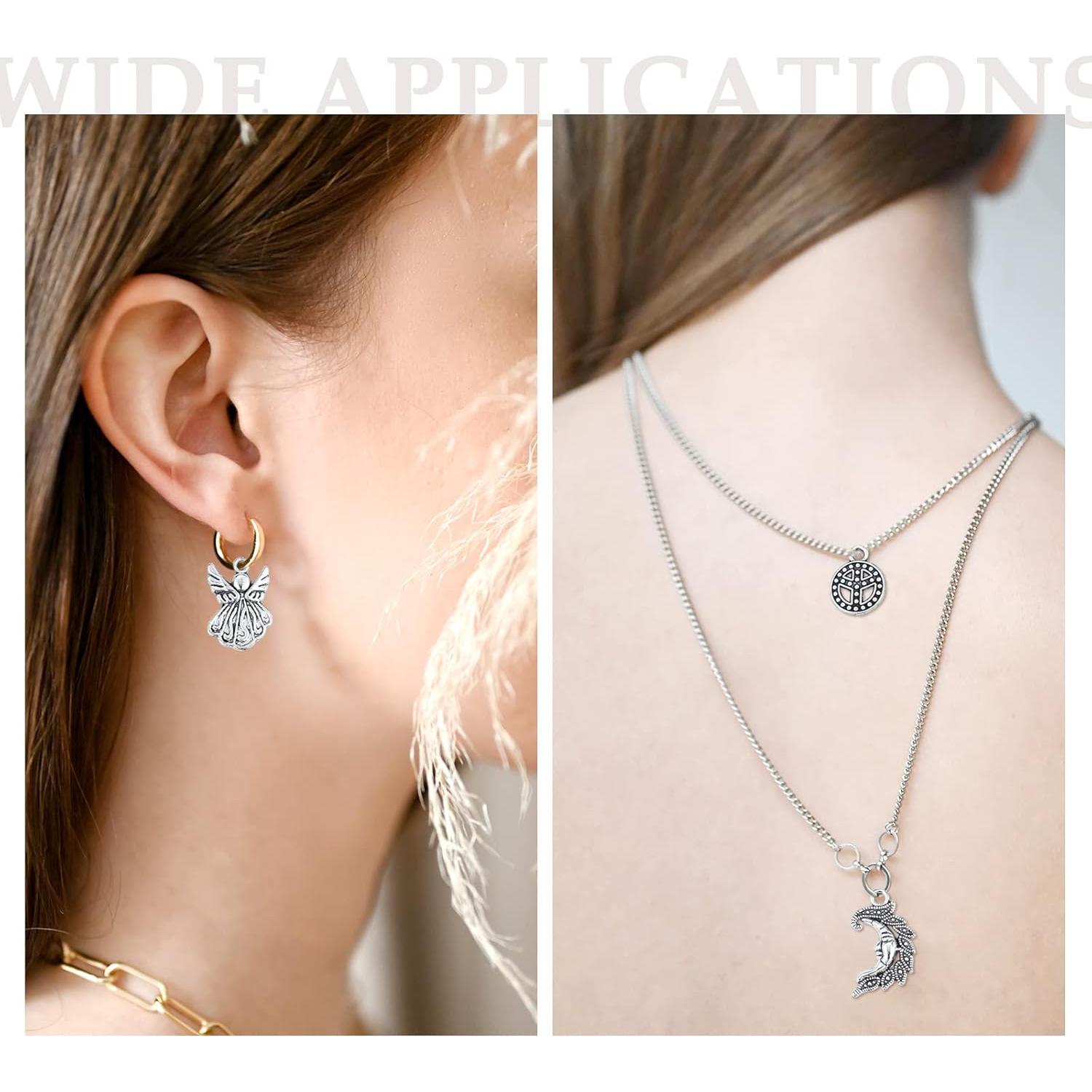 200 Piezas Encantos de Plata Tibetana JIALEEY para DIY Joyas