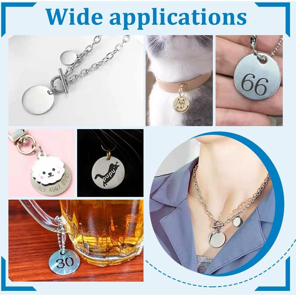 Etiquetas Redondas en Blanco 20mm PH PandaHall - 80pcs Acero Inoxidable