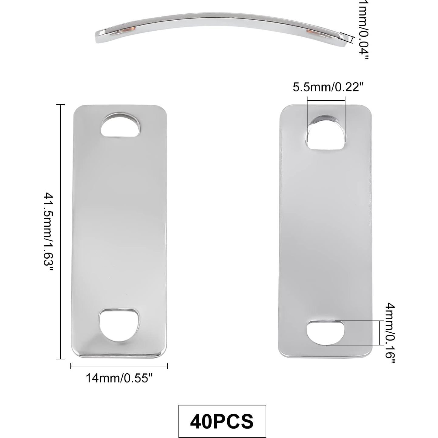 Etiquetas en Blanco Curvadas UNICRAFTALE 40pcs Acero Inoxidable