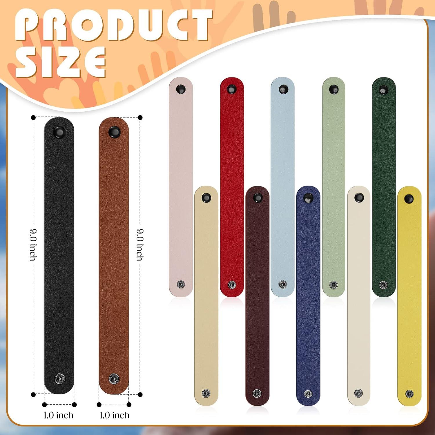 Reginary 12 Pulseras de Cuero en Blanco 22 x 2.5 cm DIY