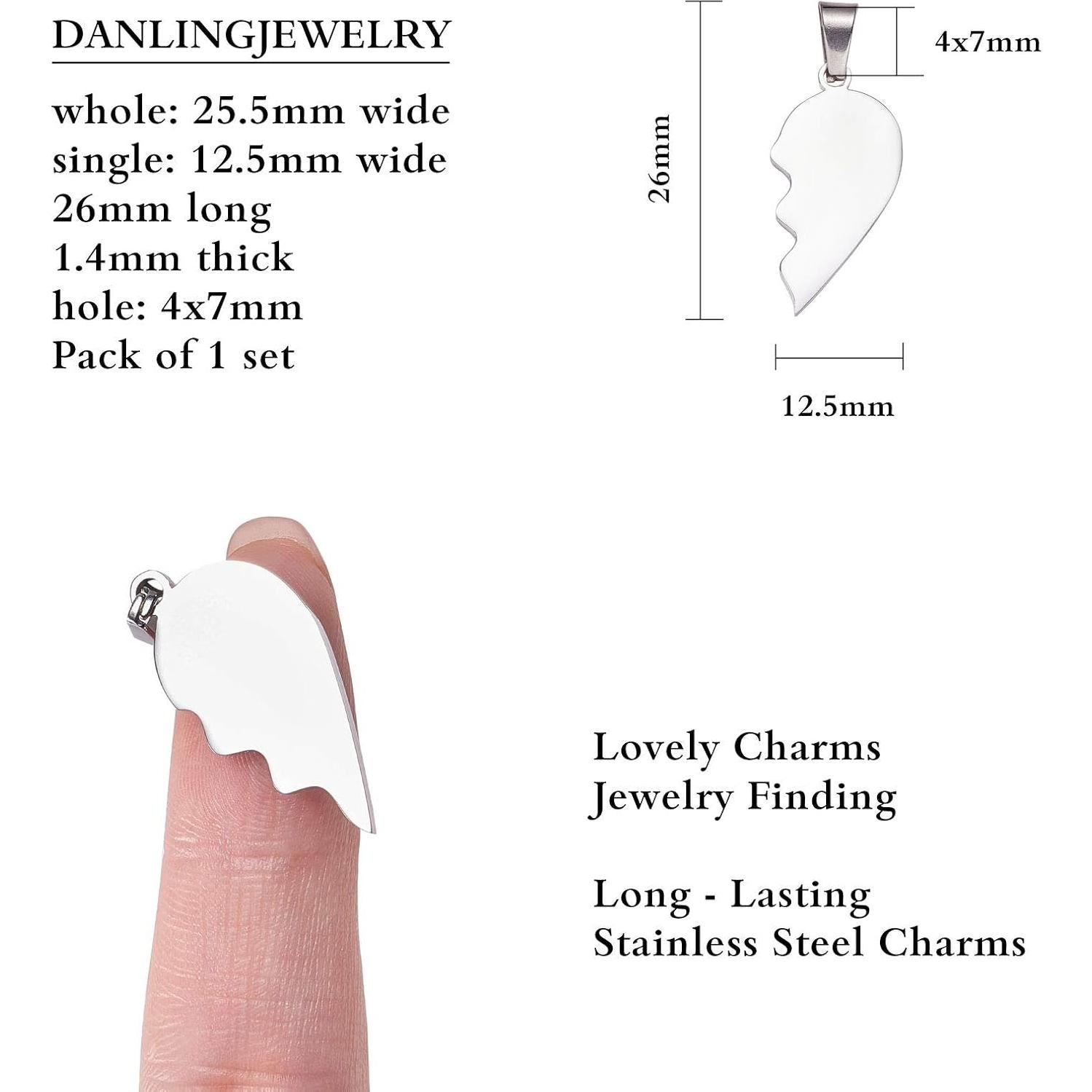 Set de Plantillas Corazón Roto DanLingJewelry 26x25.5mm