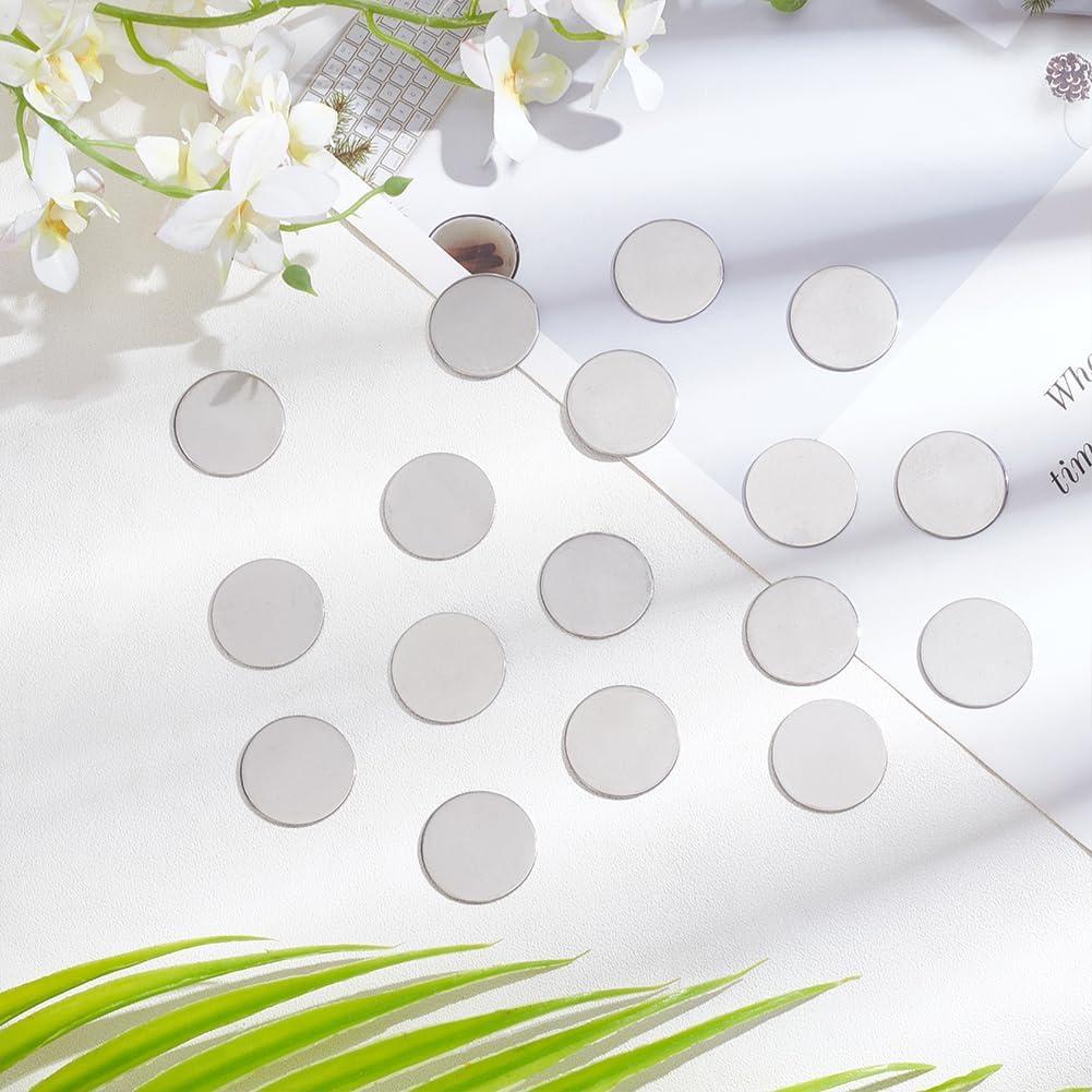 Etiquetas de Sello Planas Redondas PH PandaHall 50 pcs Acero Inoxidable 25mm