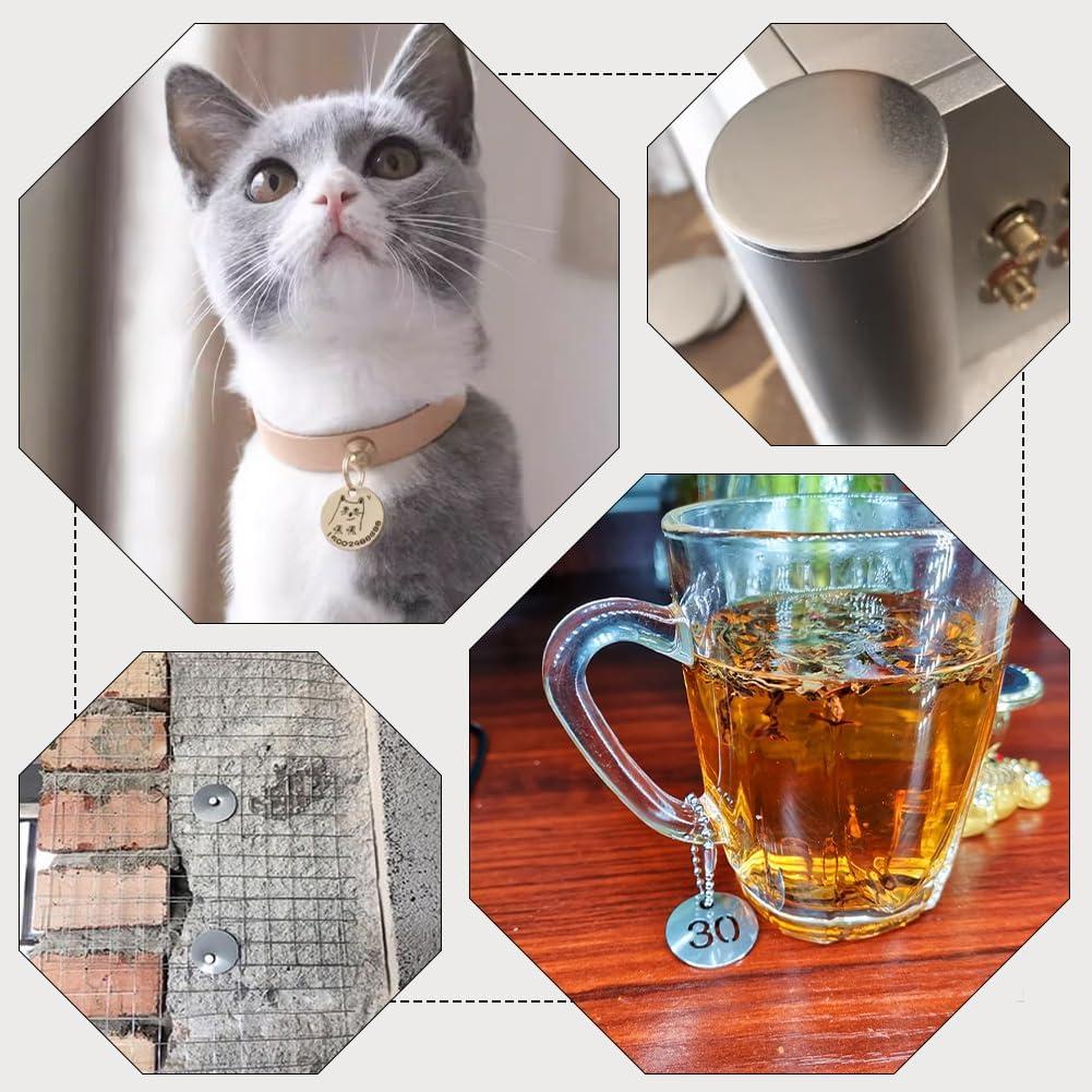 Etiquetas de Sello Planas Redondas PH PandaHall 50 pcs Acero Inoxidable 25mm