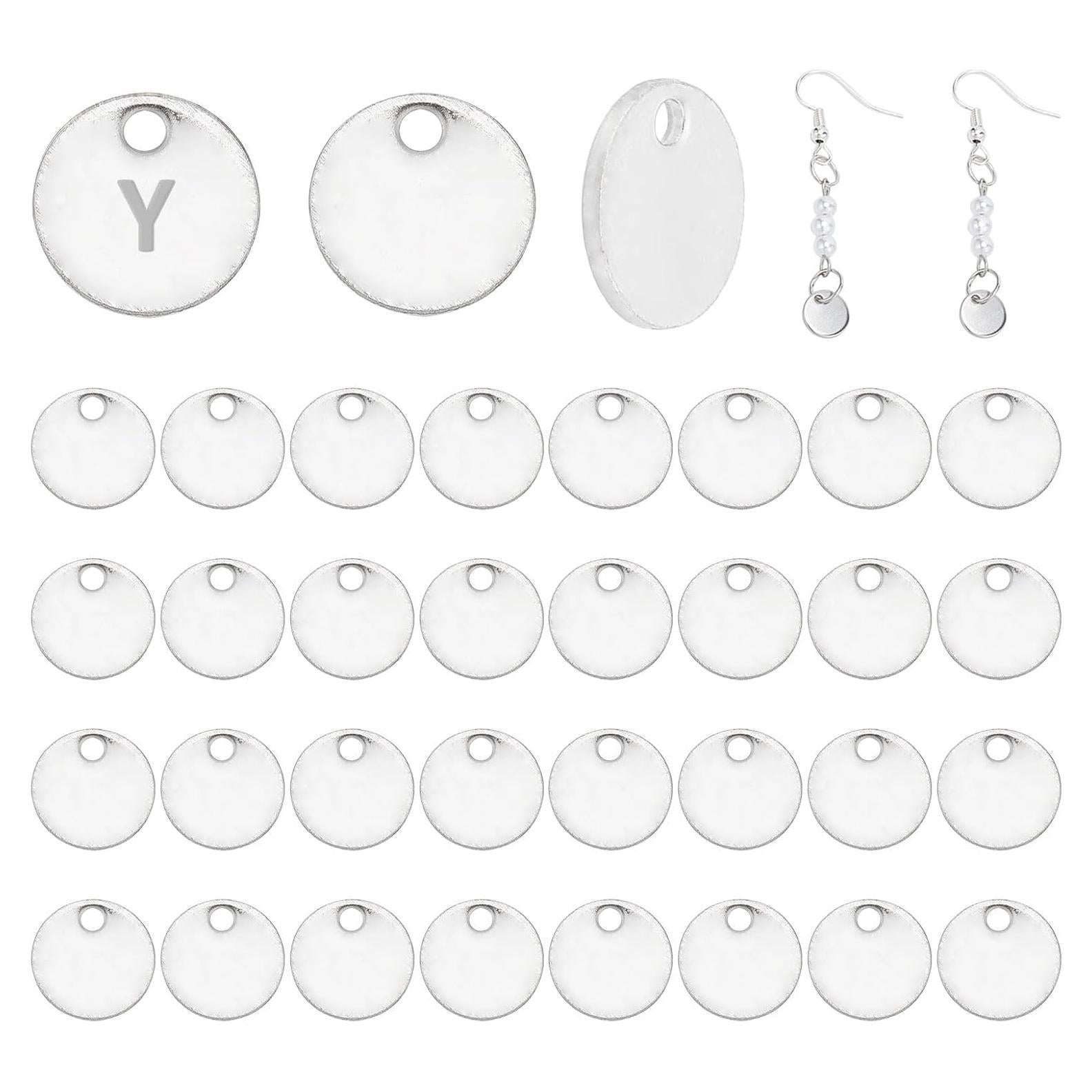 Etiquetas Redondas en Blanco PH PandaHall 100 Pcs 8mm Acero Inoxidable