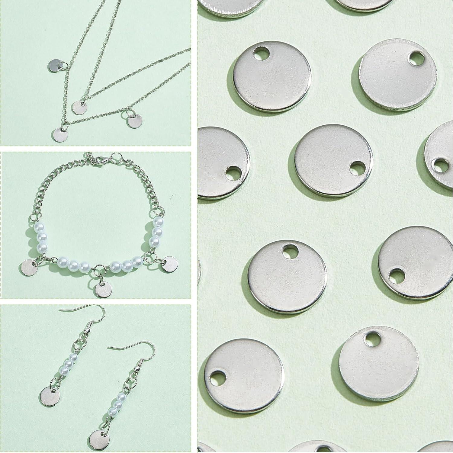 Etiquetas Redondas en Blanco PH PandaHall 100 Pcs 8mm Acero Inoxidable