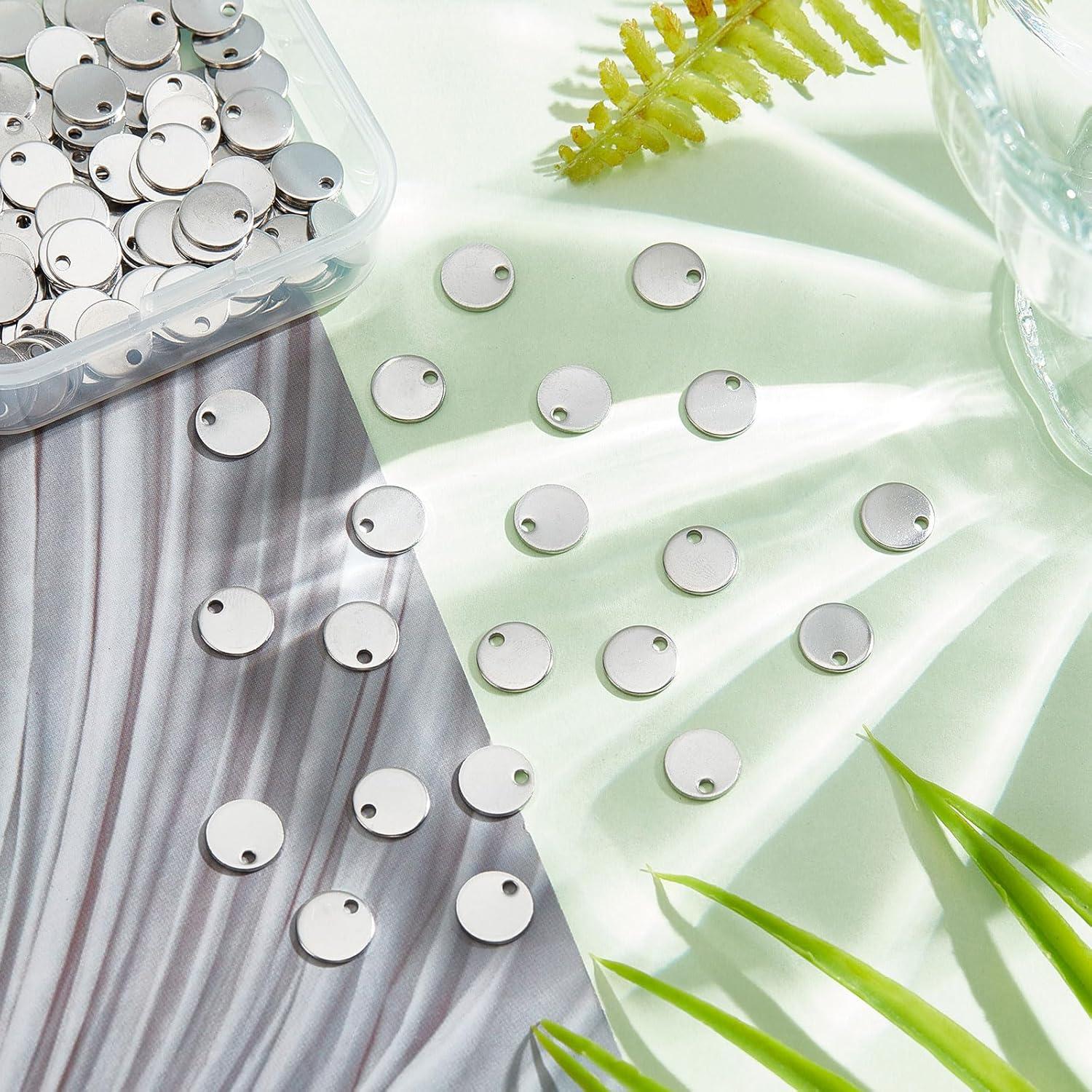 Etiquetas Redondas en Blanco PH PandaHall 100 Pcs 8mm Acero Inoxidable