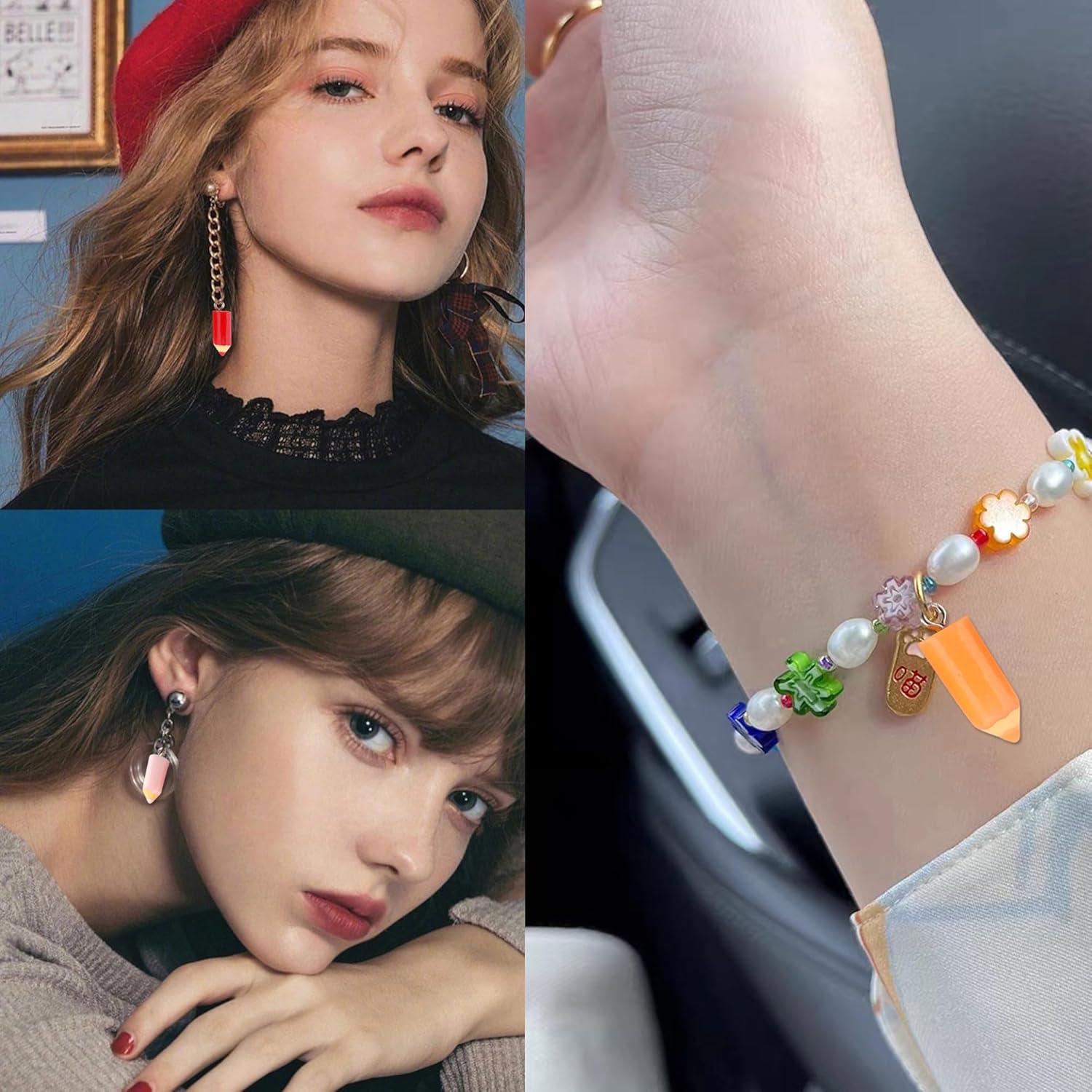 20 Colgantes de Lápiz de Resina Coloridos Honbay para Joyería