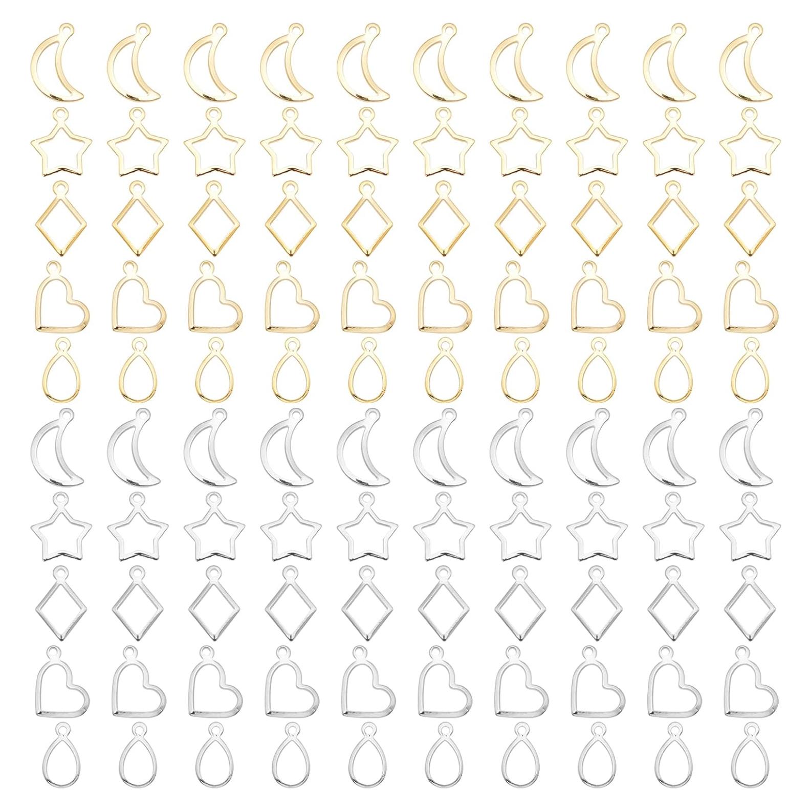 PH PandaHall 100 Piezas Bezels Abiertos Acero Inoxidable DIY