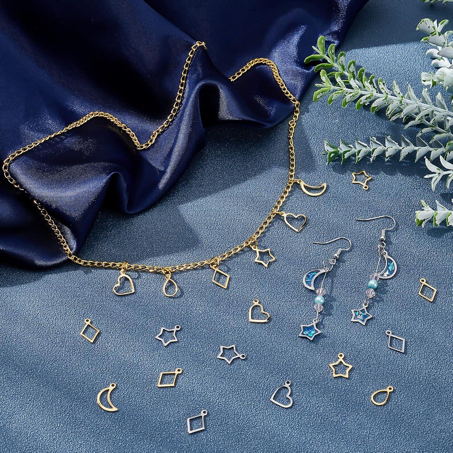 PH PandaHall 100 Piezas Bezels Abiertos Acero Inoxidable DIY