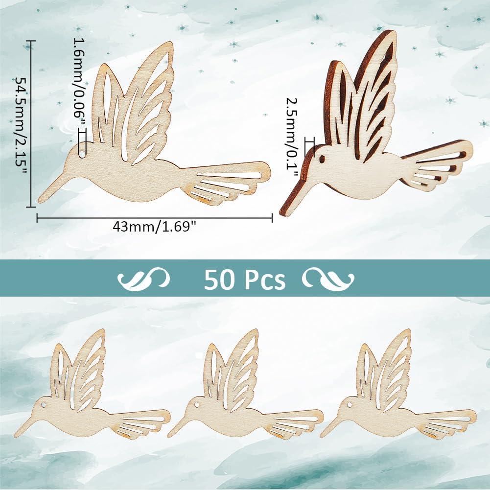 50 Encantos de Madera Natural PH PandaHall para Manualidades DIY