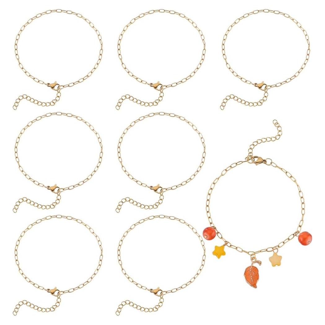 Pulseras Ajustables Doradas SUNNYCLUE 12 Pcs Acero Inoxidable