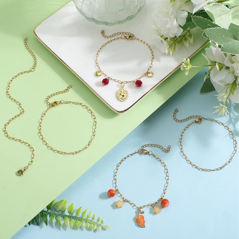 Pulseras Ajustables Doradas SUNNYCLUE 12 Pcs Acero Inoxidable