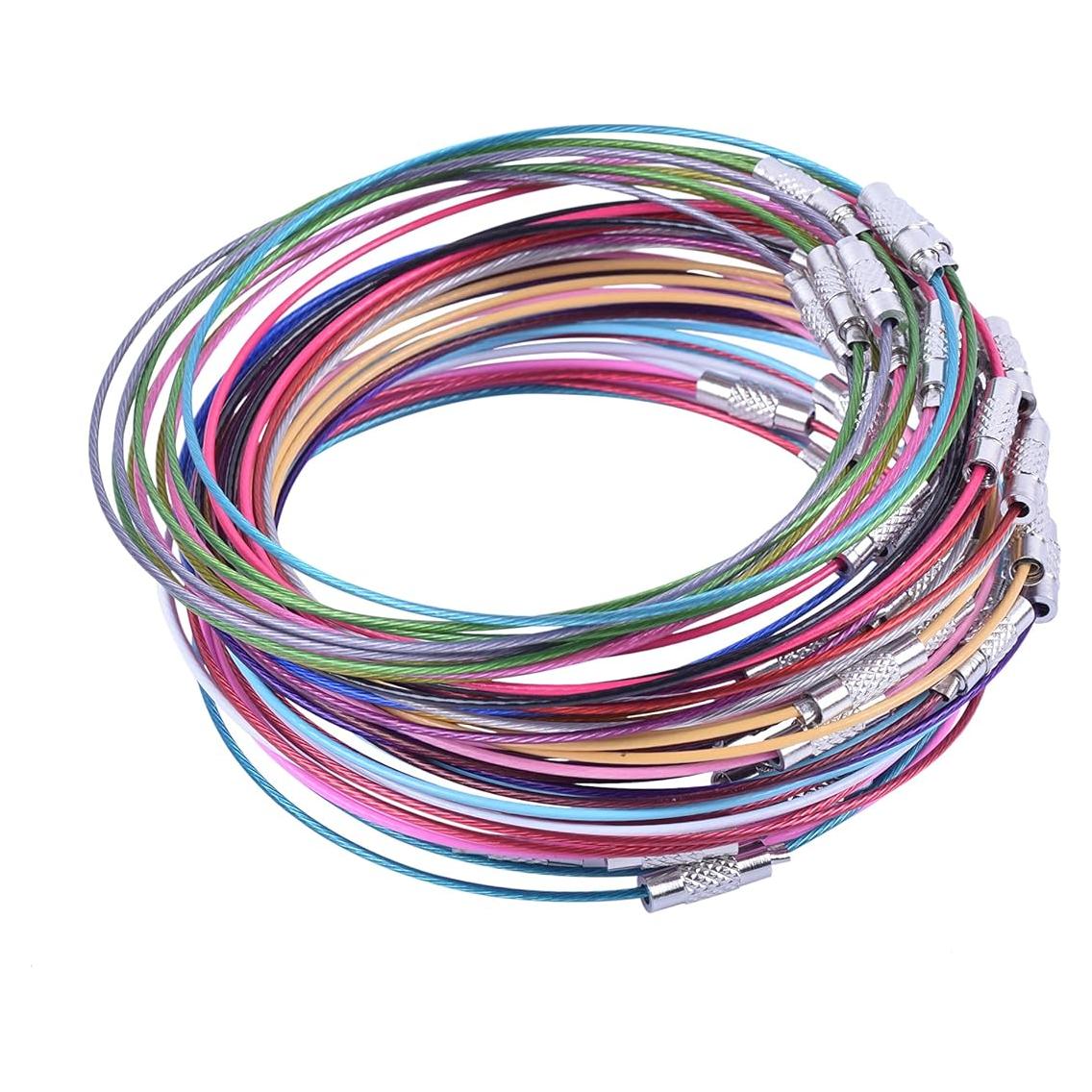 KONMAY Pulseras de Alambre Ajustables 50pcs 24cm Acero Inoxidable