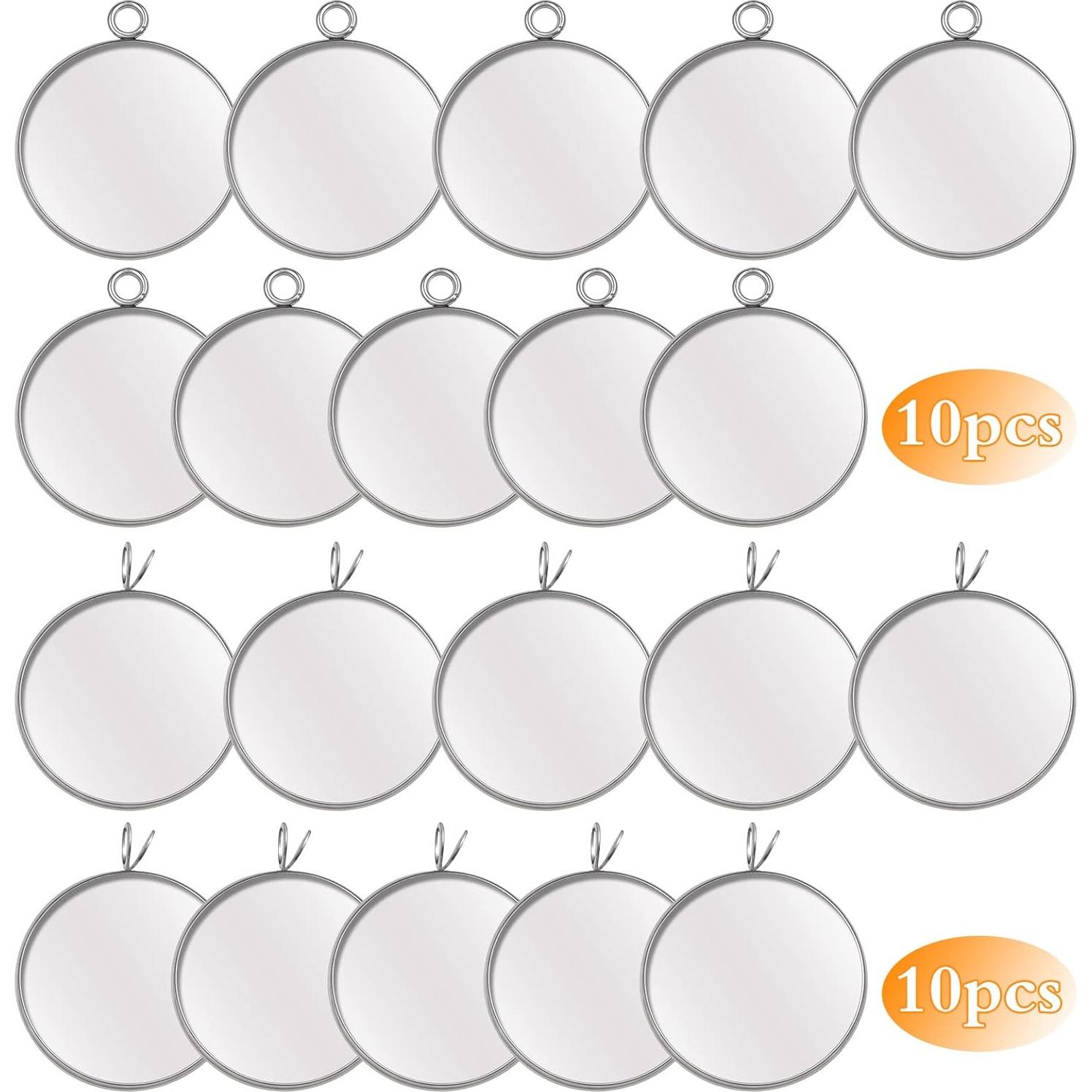 20 Bandejas de Colgante Redondas KMOSPAD 25 mm Acero Inoxidable