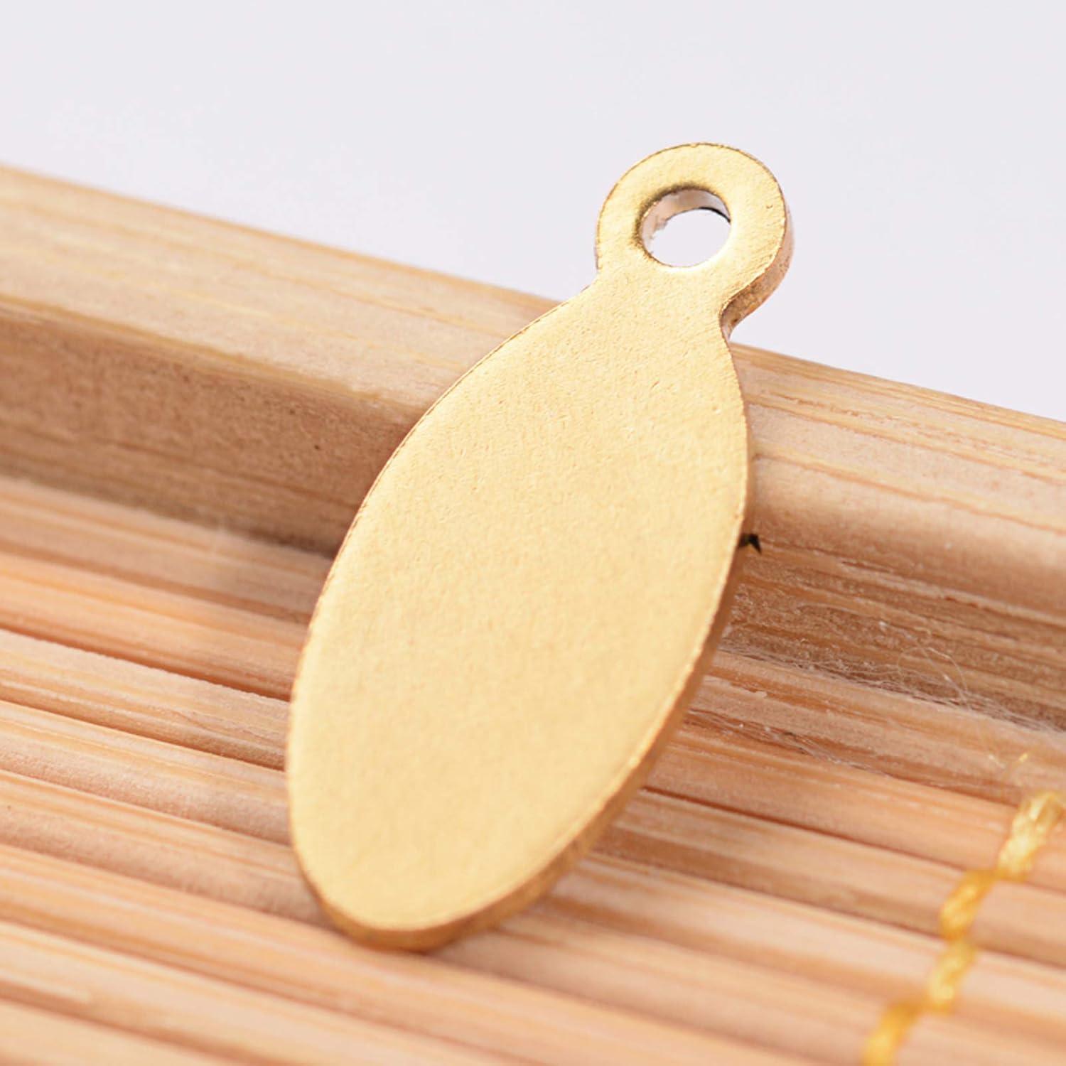 Etiquetas Ovaladas de Acero Inoxidable Fashewelry 100pcs 16x7mm