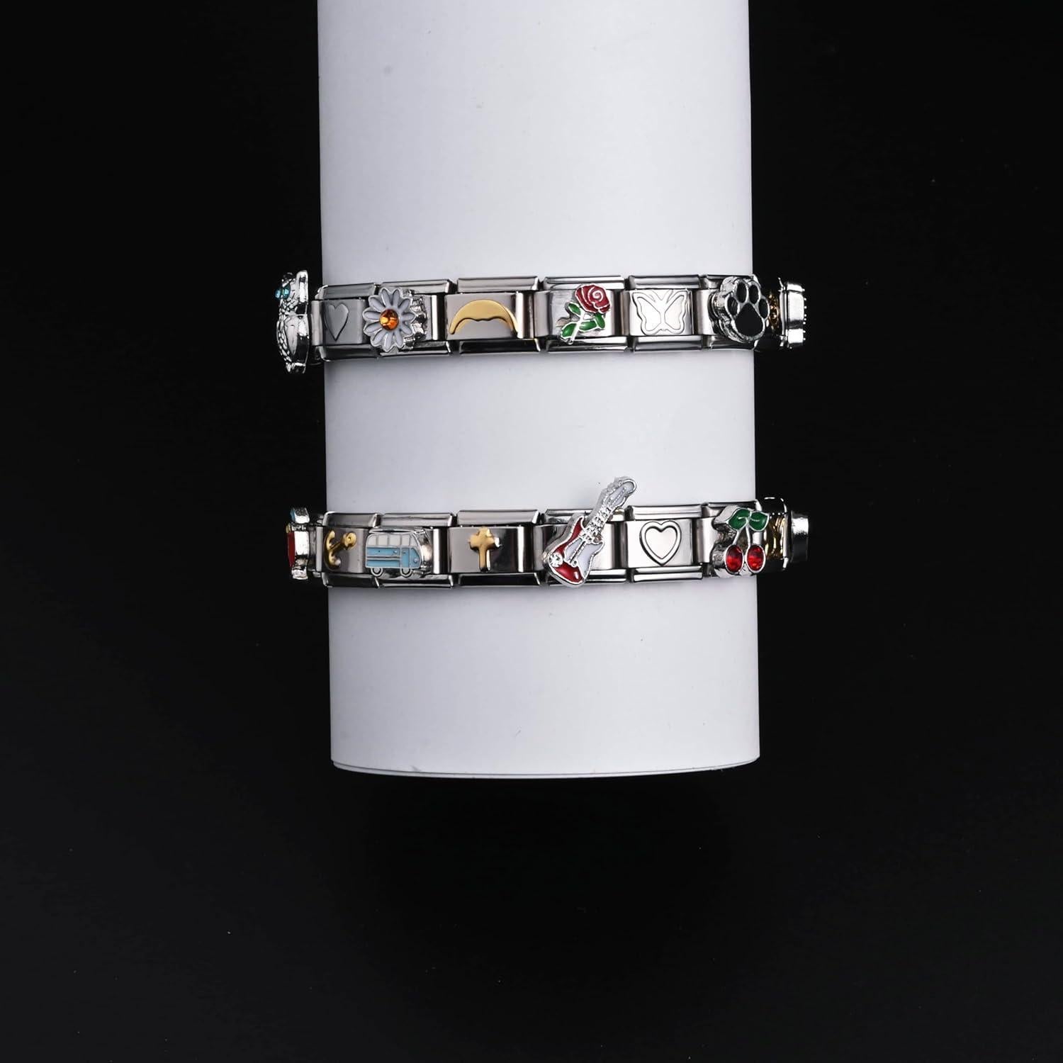 Pulsera de Encanto DIY Italiana 10 Pcs Acero Inoxidable