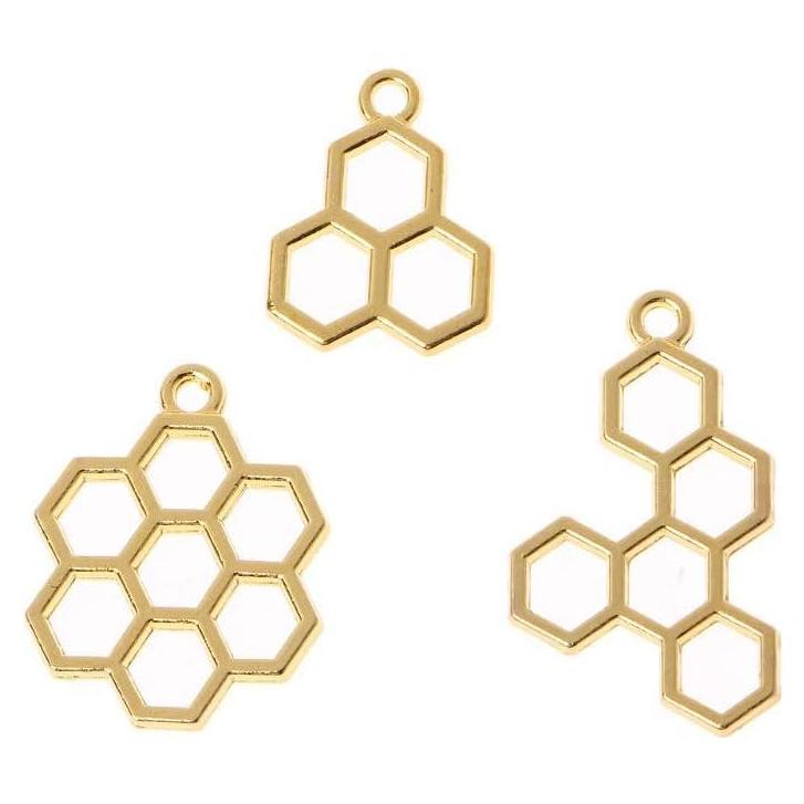 Colgantes de Bezel Abierto Luckycivia 15 Pcs Panal de Abeja