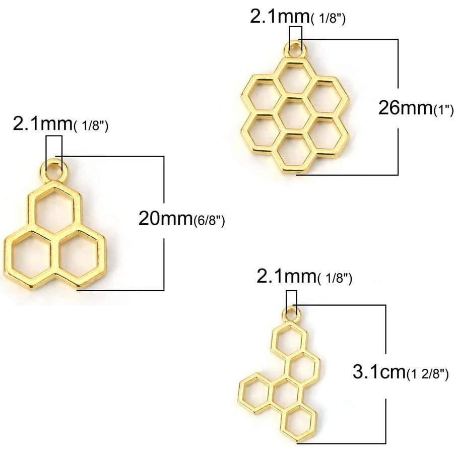 Colgantes de Bezel Abierto Luckycivia 15 Pcs Panal de Abeja
