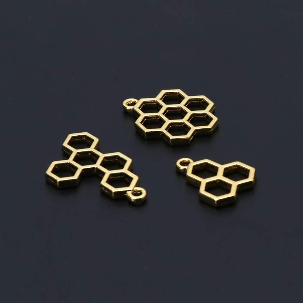 Colgantes de Bezel Abierto Luckycivia 15 Pcs Panal de Abeja