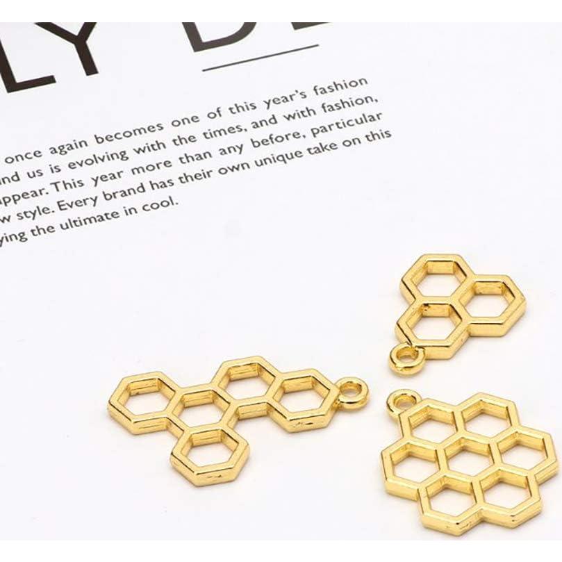Colgantes de Bezel Abierto Luckycivia 15 Pcs Panal de Abeja