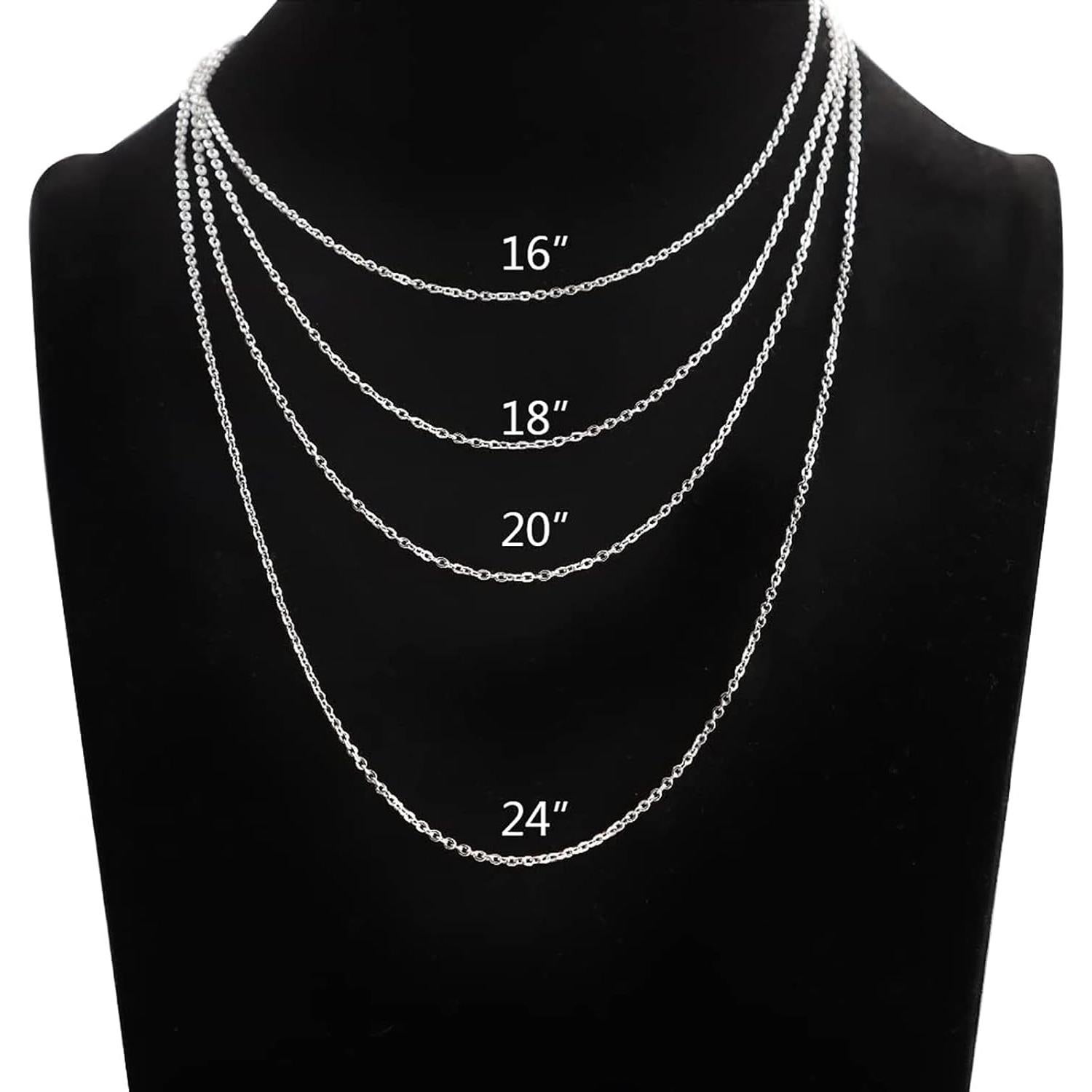 Paquete de 30 cadenas de collar 2mm acero inoxidable Andblue