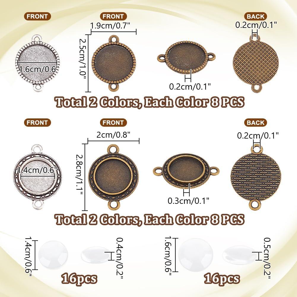 Pendientes de Aleación PH PandaHall 32 Pcs 14-16mm Vidrio