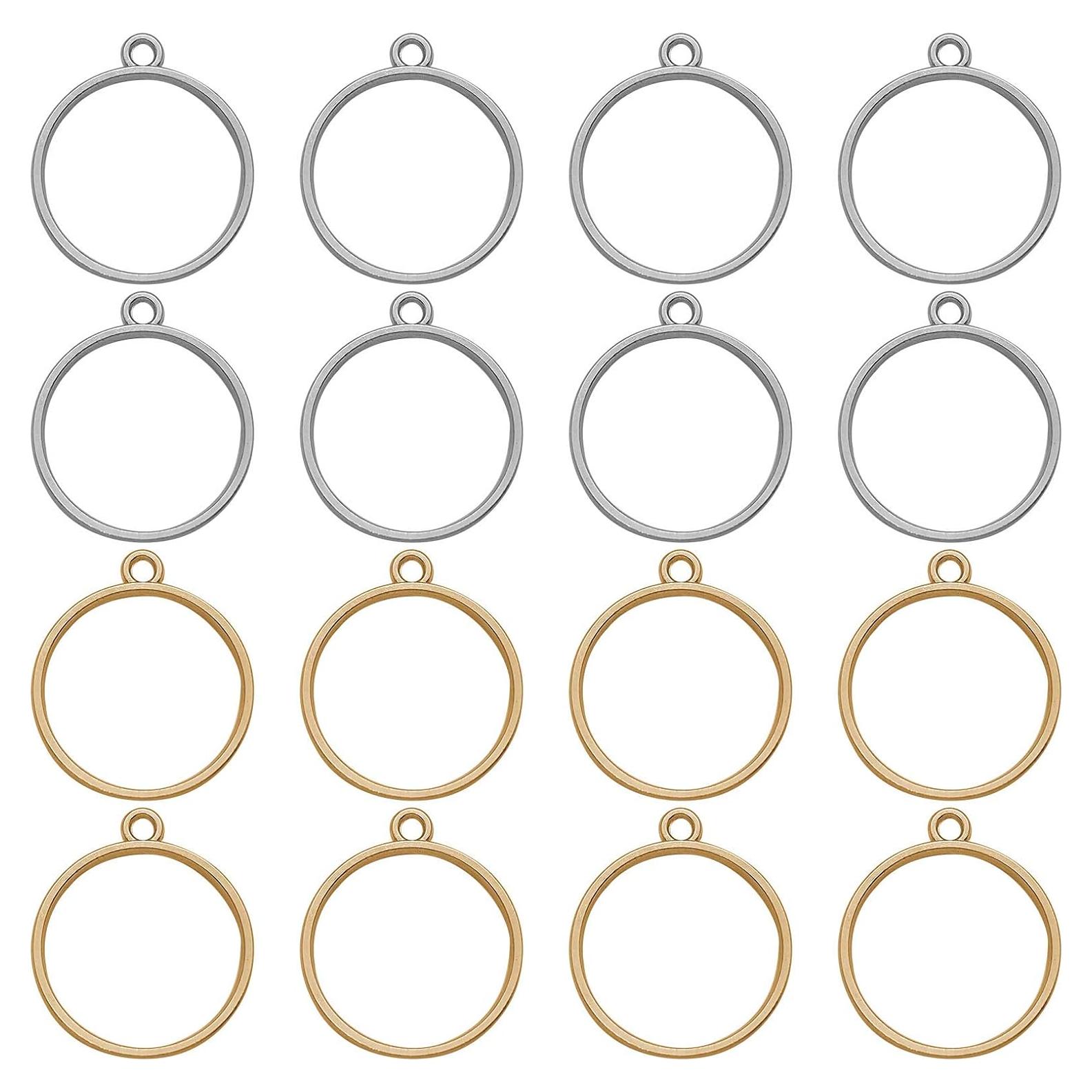 Huwujiu 60pcs Pendientes Bezel Abiertos para Joyería DIY