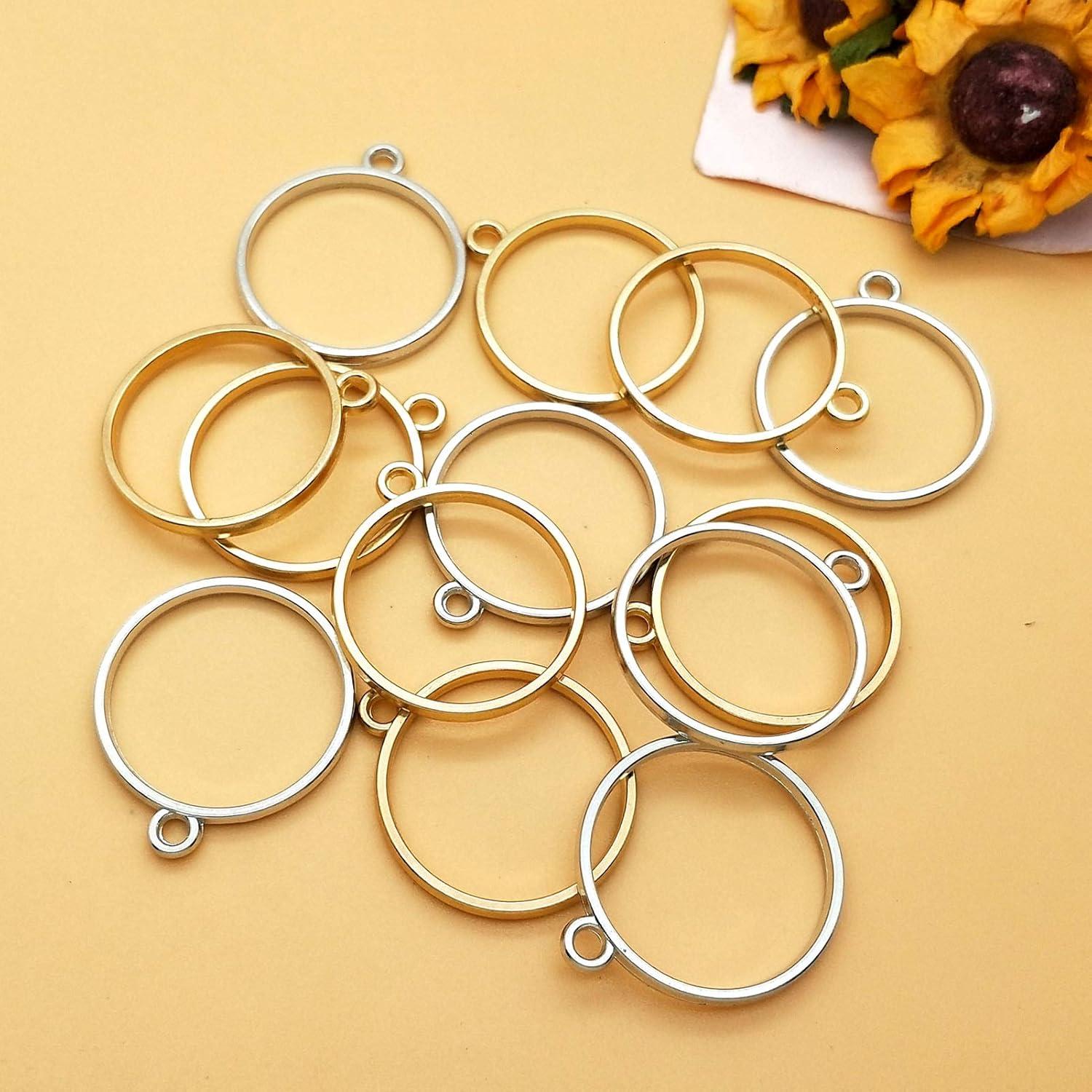 Huwujiu 60pcs Pendientes Bezel Abiertos para Joyería DIY