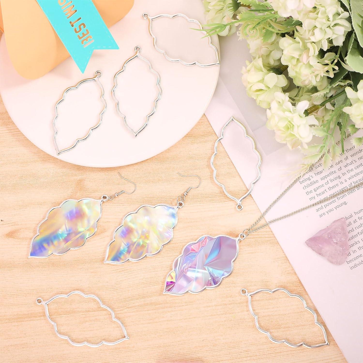 20 Pendientes Abiertos CHGCRAFT Aleación Hoja 65x35mm DIY