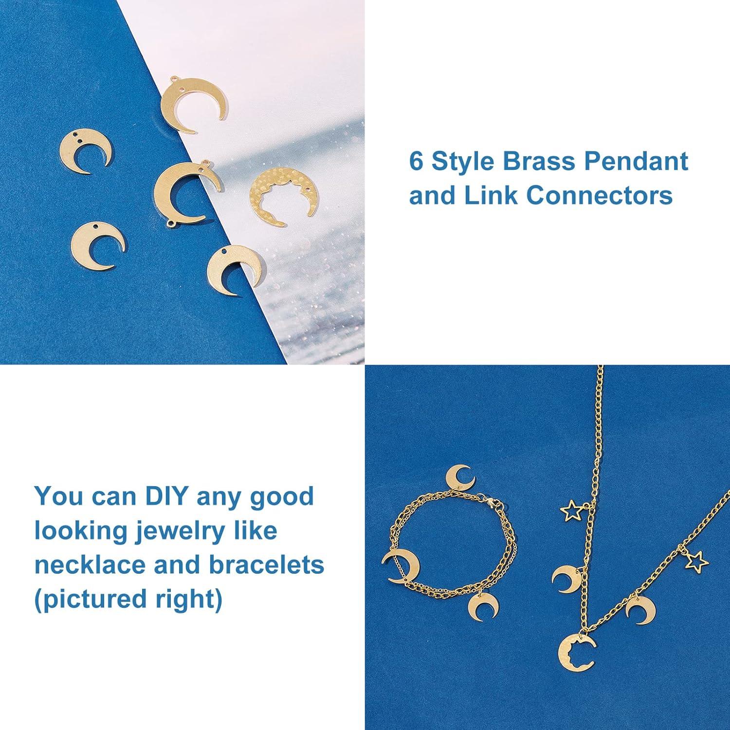 Conectores de Joyería PH PandaHall 72 Pcs Luna Creciente