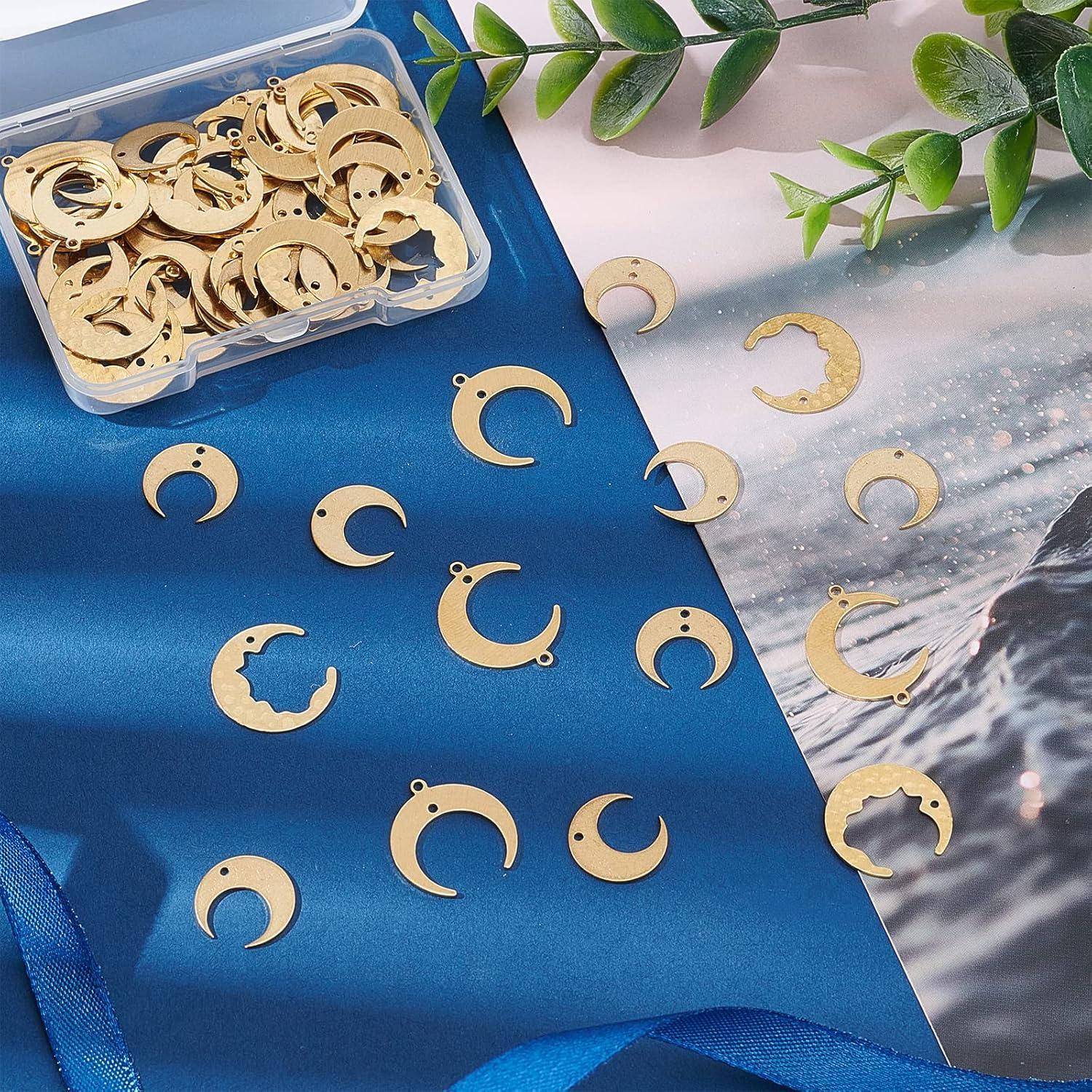 Conectores de Joyería PH PandaHall 72 Pcs Luna Creciente