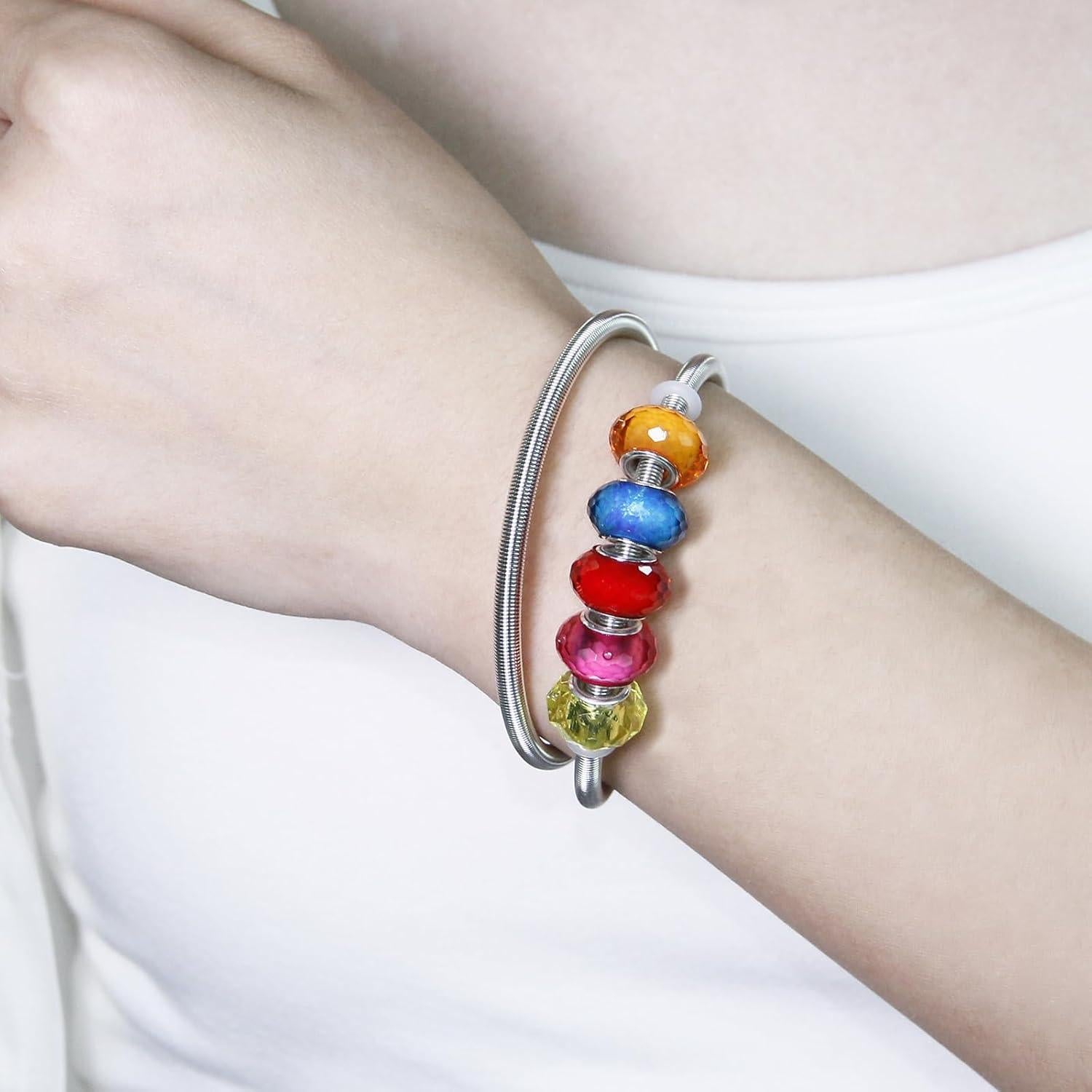 Exway 20 Pulseras Expandibles de Plata Ajustables para DIY