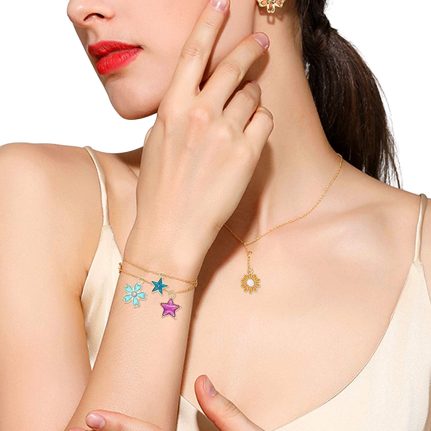 220 Piezas Encantos de Joyería SANNIX Chapados en Oro DIY