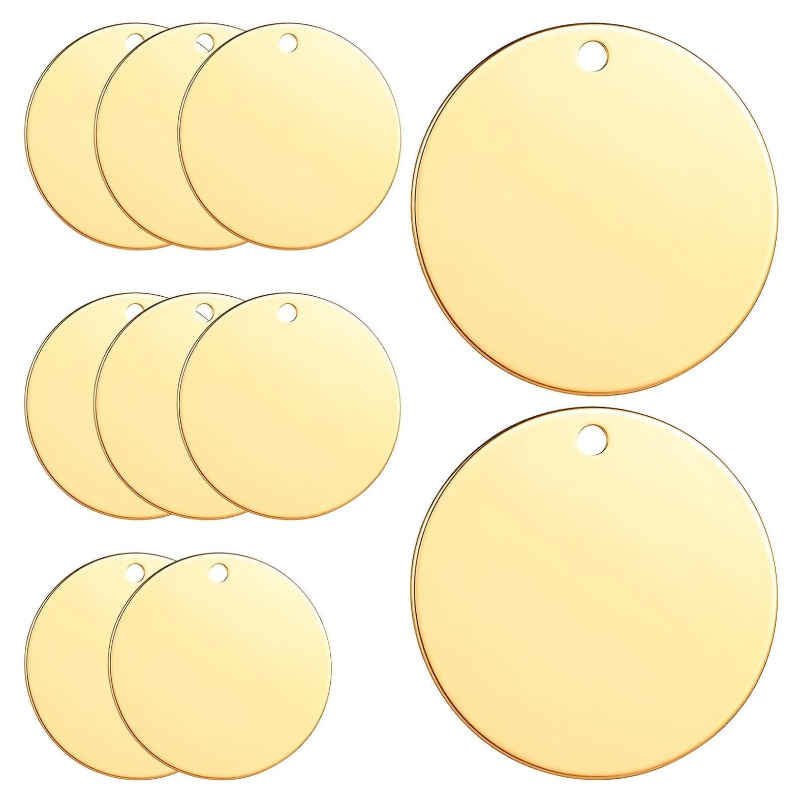 Etiquetas Metálicas en Blanco STOBOK 10 Pcs 2.99 cm para Joyería