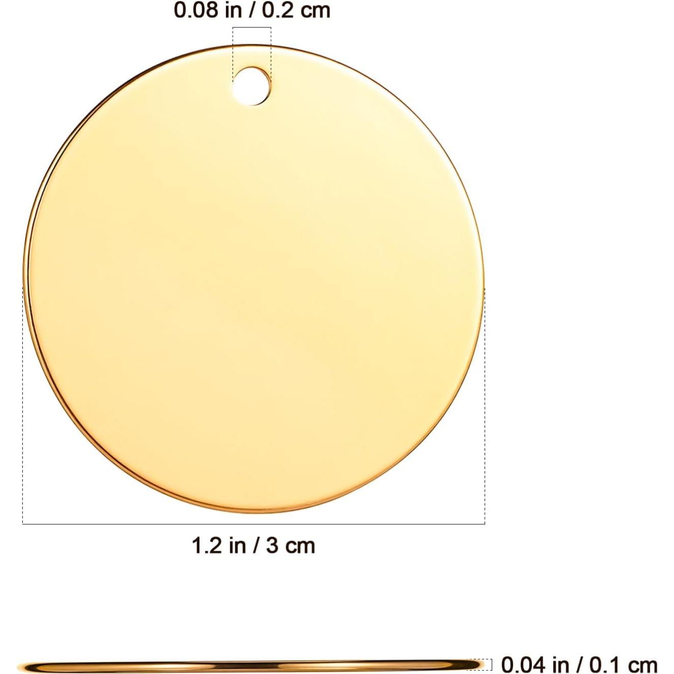 Etiquetas Metálicas en Blanco STOBOK 10 Pcs 2.99 cm para Joyería