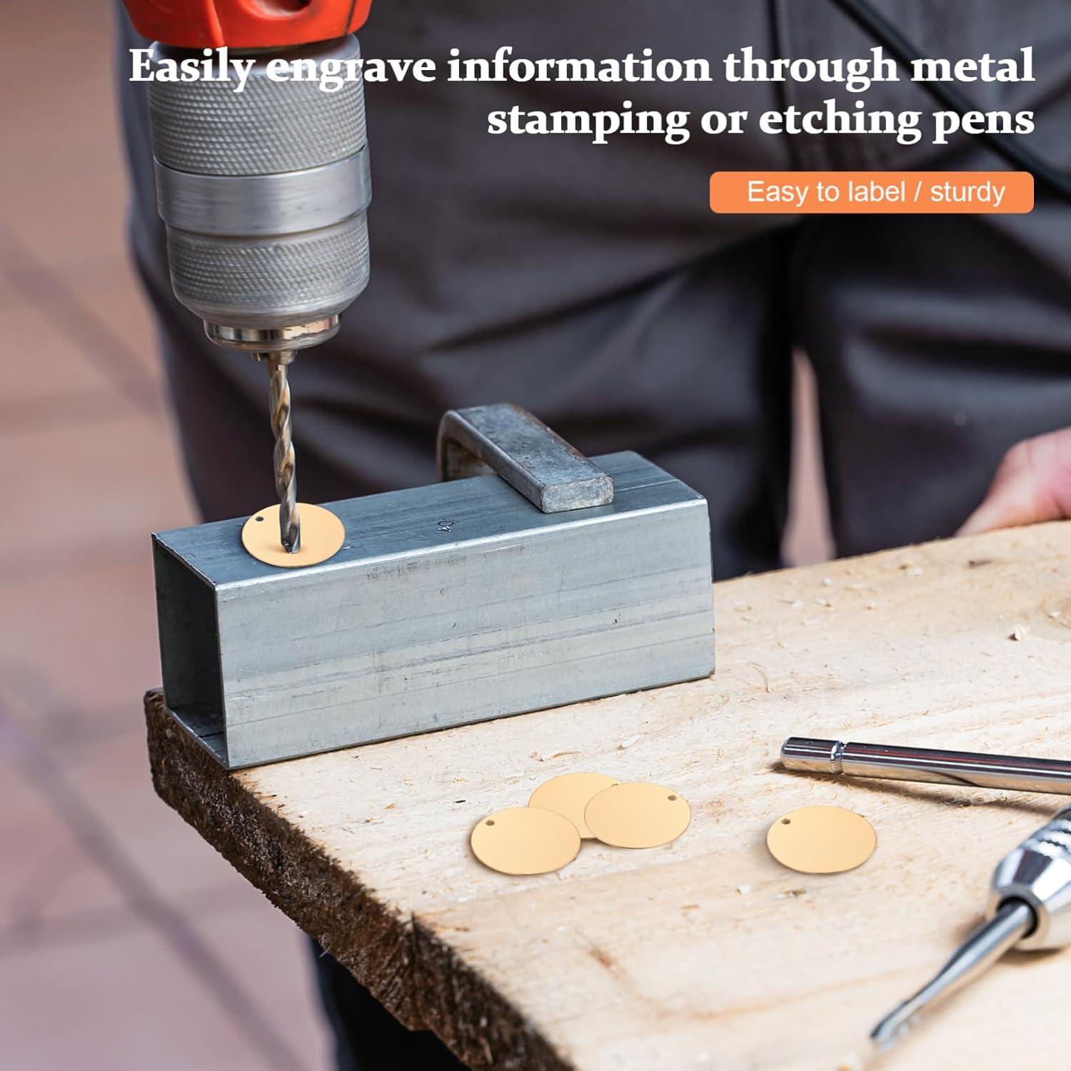 Etiquetas Metálicas en Blanco STOBOK 10 Pcs 2.99 cm para Joyería