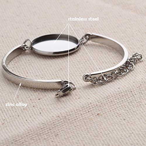 Kit de Pulseras DIY SHUNAE 10pcs Acero Inoxidable 20mm