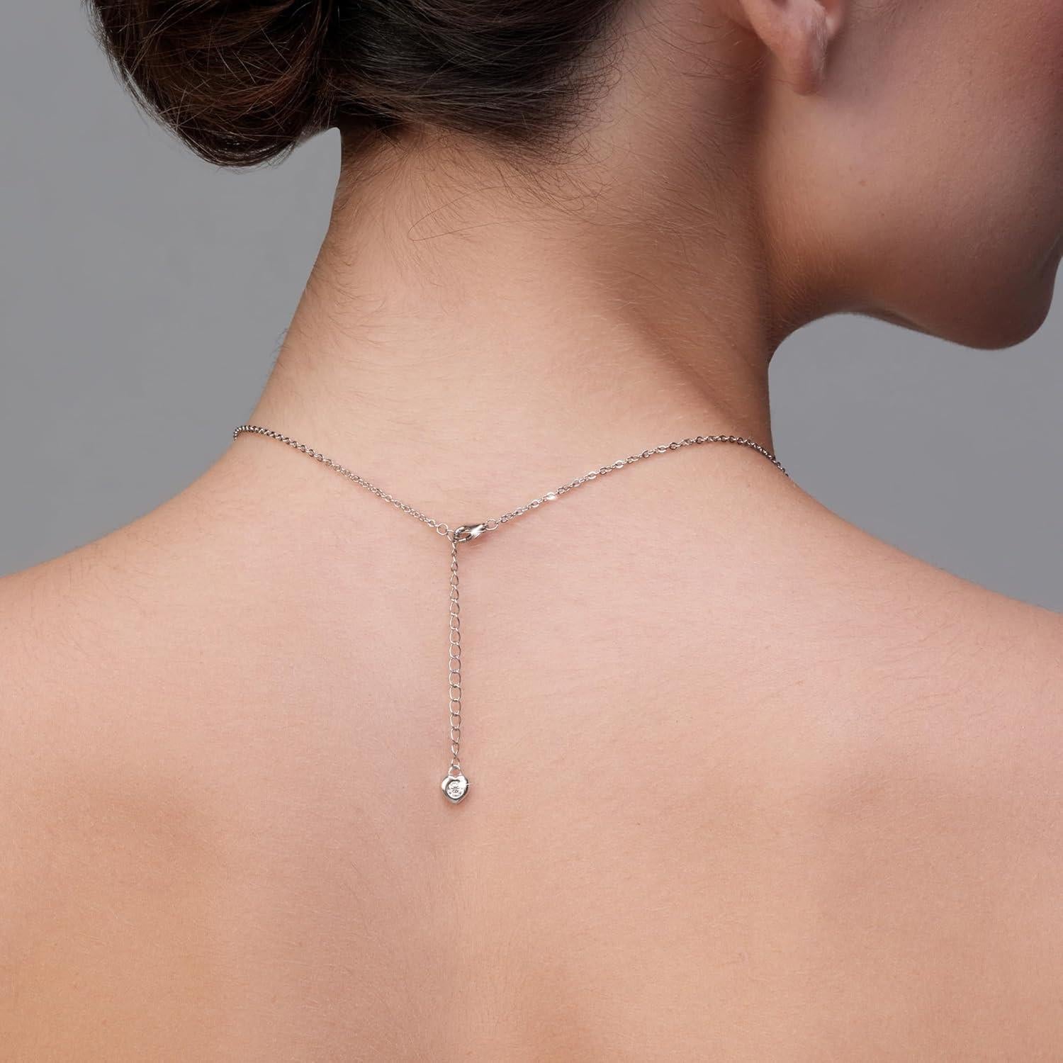 Collar Colgante de Moissanita Corazón Plata Esterlina 925 1CT