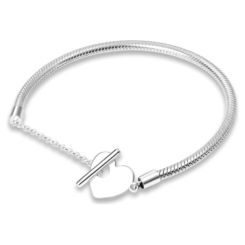 Pulsera de Cadena de Serpiente KUNSIR Plata Esterlina 925 17cm
