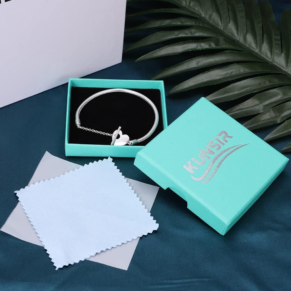 Pulsera de Cadena de Serpiente KUNSIR Plata Esterlina 925 17cm